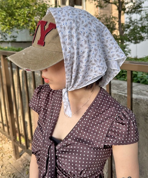 【ヴィンテージ】古着 オープンカラー 花柄 総柄 スカーフ マルチカラー レトロ KATHARINE ROSS スカーフ バンダナ 「KATHARINE ROSS」 レトロ