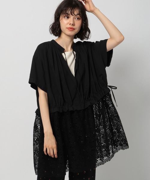 GOKI⭐︎ゴキ　黒 ノースリーブ チュニック セール 53%OFF】サテンティアードノースリーブチュニック
