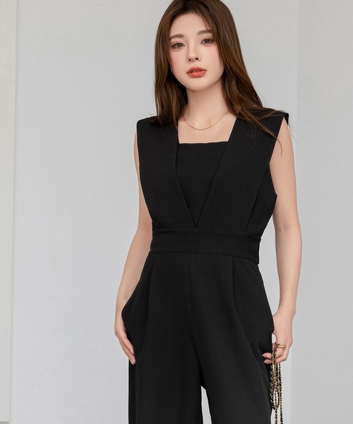 DAY CLOSET サロペット オーバーオール レディース きれいめVネック