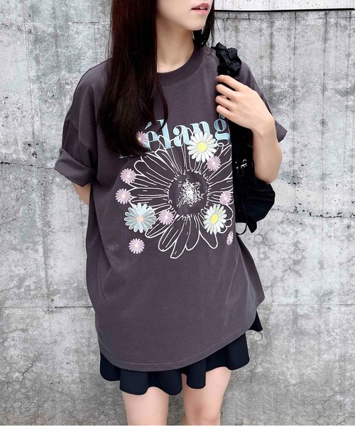 GANNI 花柄刺繍 半袖Tシャツ INGNI tシャツ カラフル花刺繍Tシャツ レディース : ZOZOTOWN