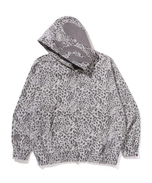 A BATHING APE パーカー WILD LEOPARD PATTERN SHARK RELAXED