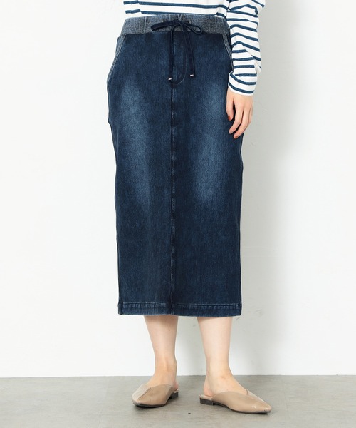 「EDWIN」 デニムスカート MEDIUM ライトブルー レディース