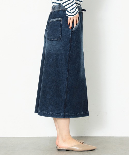 「EDWIN」 デニムスカート MEDIUM ライトブルー レディース