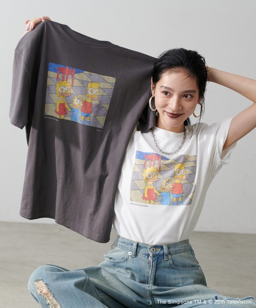 tシャツ 「LARUTA」 「THE SIMPSONS／シンプソンズ」ヴィンテージライクTシャツ レディース