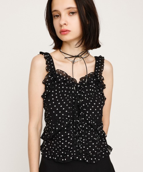 即日発送　SLY 完売商品　black キャミソール SLY キャミソール LACE CAMI TOPS レース キャミ トップス