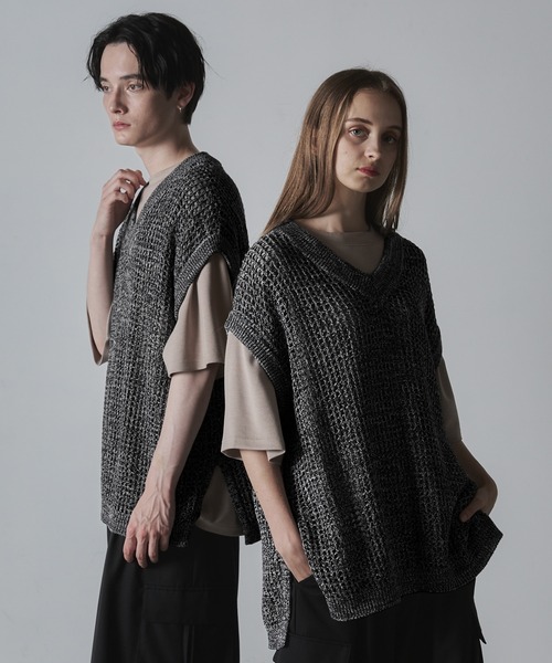 「CLEL」 Vネックニット S グレー メンズ