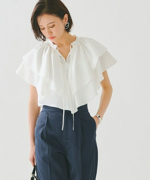「RASW」 半袖ブラウス M ブラック レディース