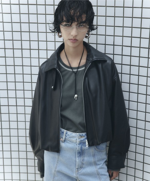 DISPATCHER NO.8 ブルゾン アウター バルーンフェイクレザージャケット