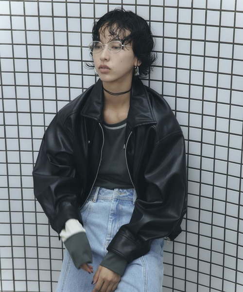 DISPATCHER NO.8 ブルゾン アウター バルーンフェイクレザージャケット