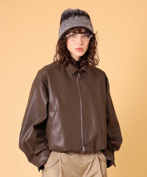 DISPATCHER NO.8 ブルゾン アウター バルーンフェイクレザージャケット