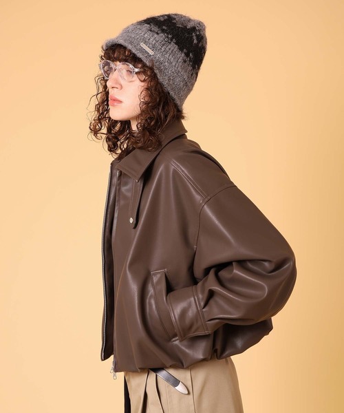 DISPATCHER NO.8 ブルゾン アウター バルーンフェイクレザージャケット