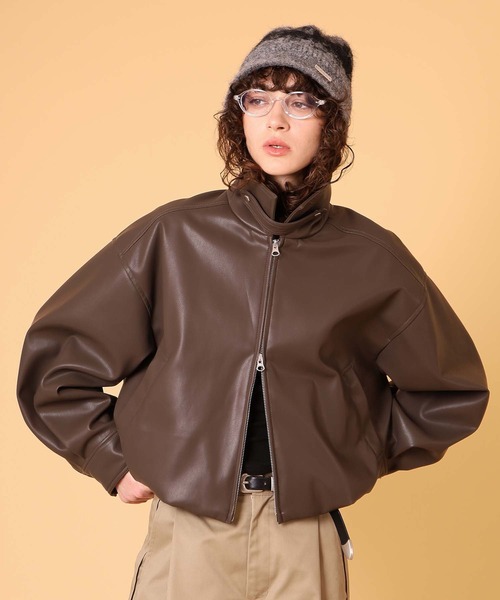 DISPATCHER NO.8 ブルゾン アウター バルーンフェイクレザージャケット