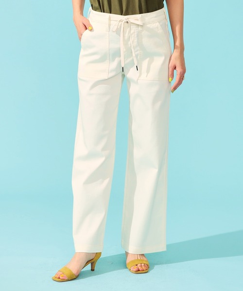 「EDWIN」 加工デニムパンツ LARGE カーキ レディース