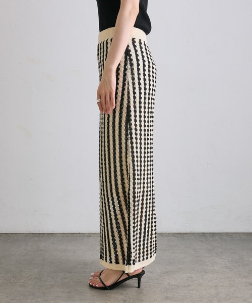 「PUAL CE CIN」 ニットスカート FREE アイボリー レディース_画像3