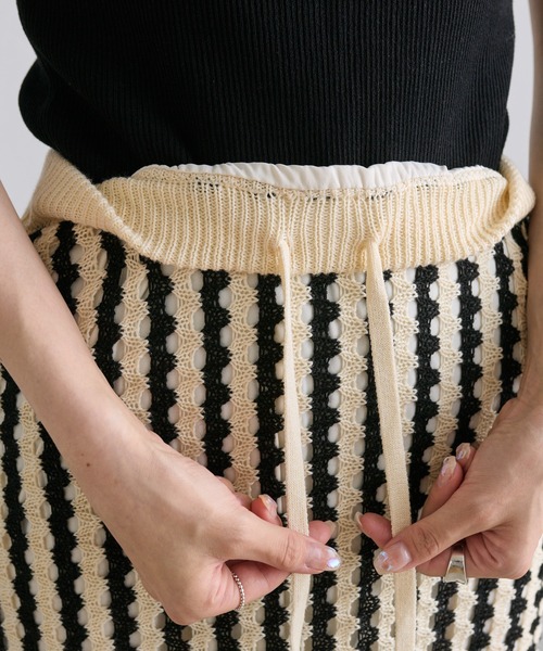 「PUAL CE CIN」 ニットスカート FREE アイボリー レディース_画像7