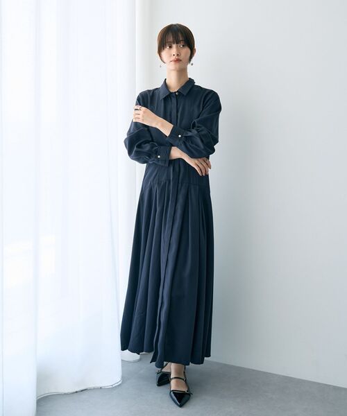 イェッカ ヴェッカ（YECCA VECCA）/タックデザインシャツワンピース YECCA VECCA（イェッカヴェッカ） シャツワンピース タックデザイン