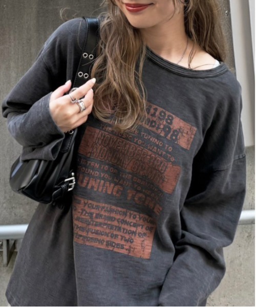 ダブルネックオーバーTEE Double Neck Over Tee DOUBLE NAME（ダブルネーム） tシャツ TUNING TONE ピグメントロンTEE