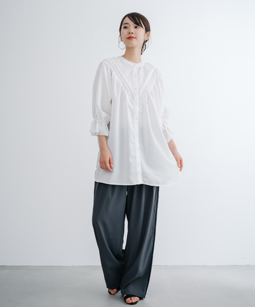 「ANNA LUNA」 7分袖チュニック MEDIUM オフホワイト レディース_画像2