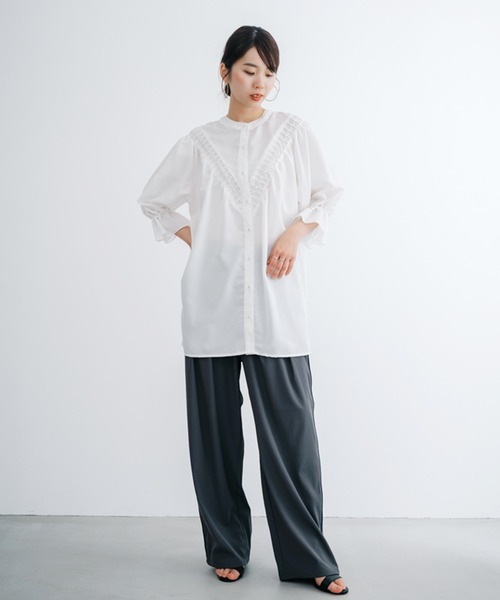 「ANNA LUNA」 7分袖チュニック MEDIUM オフホワイト レディース_画像3