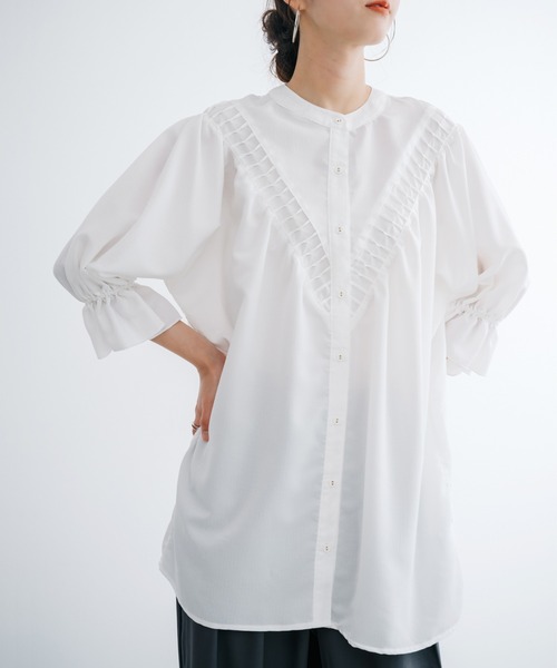 「ANNA LUNA」 7分袖チュニック MEDIUM オフホワイト レディース_画像7