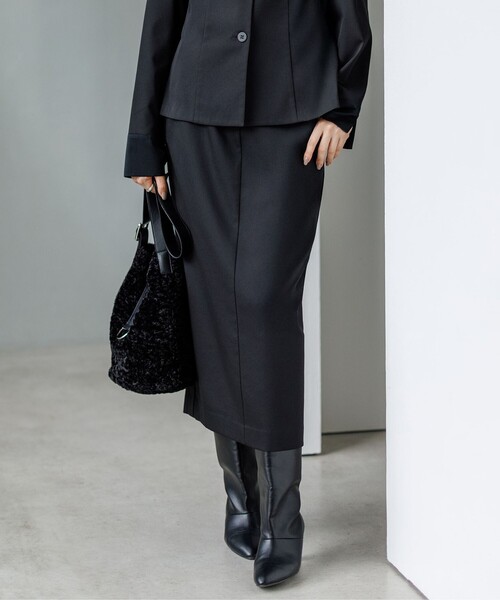 ICB（アイシービー） スカート ウォームサテン Iラインスカート