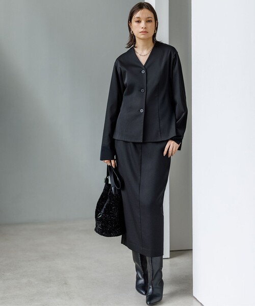 ICB（アイシービー） スカート ウォームサテン Iラインスカート