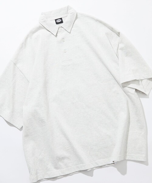 「FREAK'S STORE」 半袖ポロシャツ MEDIUM グレイッシュベージュ メンズ_画像6