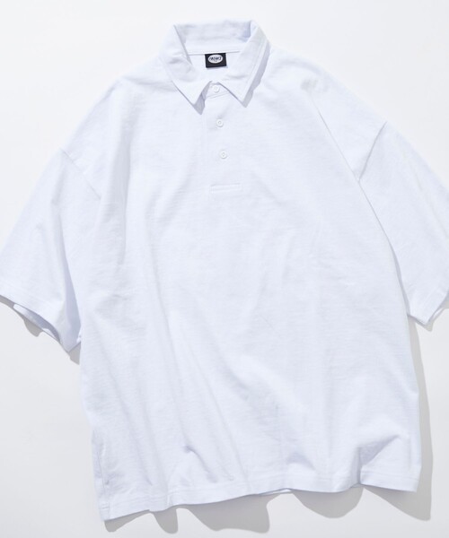 「FREAK'S STORE」 半袖ポロシャツ MEDIUM グレイッシュベージュ メンズ_画像8