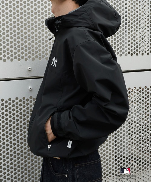 Perushu ブルゾン アウター × MLB コラボダブルジップシェルフード