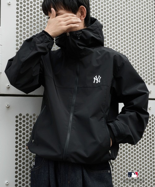 Perushu MLBコラボ ナイロンブルゾン 限定品 Perushu ブルゾン アウター × MLB コラボダブルジップシェルフード