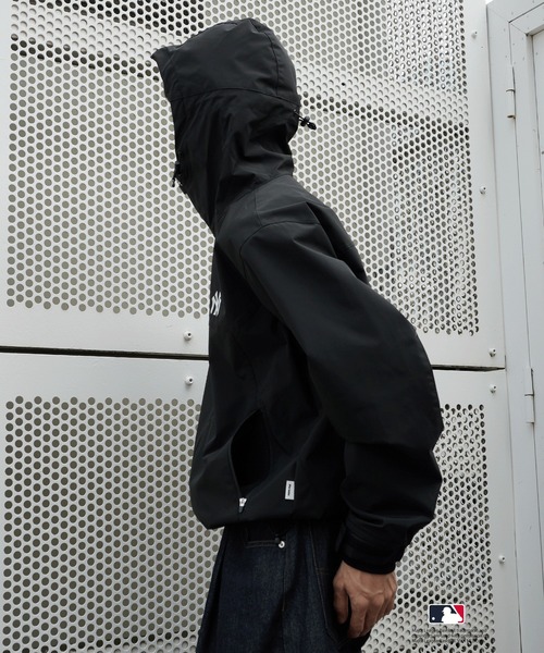 Perushu ブルゾン アウター × MLB コラボダブルジップシェルフード