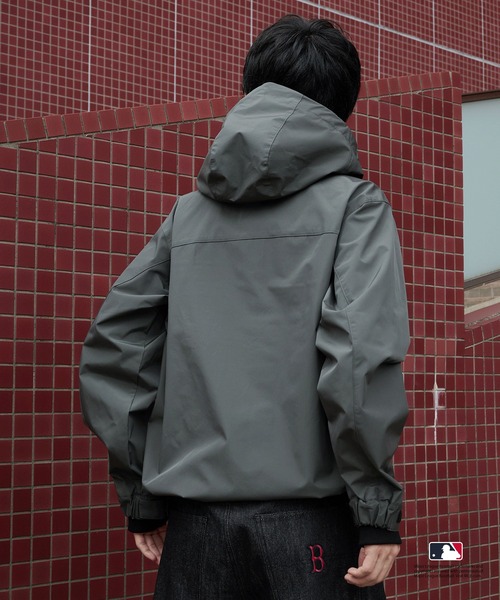 Perushu ブルゾン アウター × MLB コラボダブルジップシェルフード