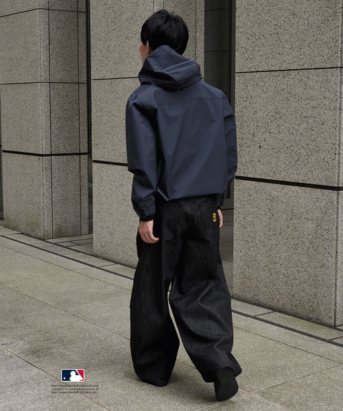 Perushu ブルゾン アウター × MLB コラボダブルジップシェルフード