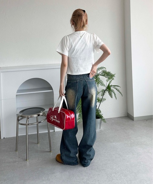 「sedacle girl」 半袖カットソー FREE オフホワイト レディース_画像7