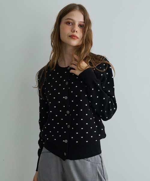 Mirette カーディガン ドットジャカードカーディガン / Dot Jacquard