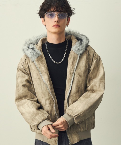Shoowtime（ショウタイム） ブルゾン アウター Vintage eco-fur hoodie