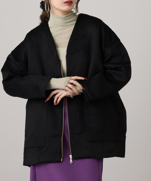 良品　theory luxe コクーンシルエット　ノーカラーコート　ドルマン袖 軽量裏起毛コクーンコート | SLOVNENYA スロヴネンヤ