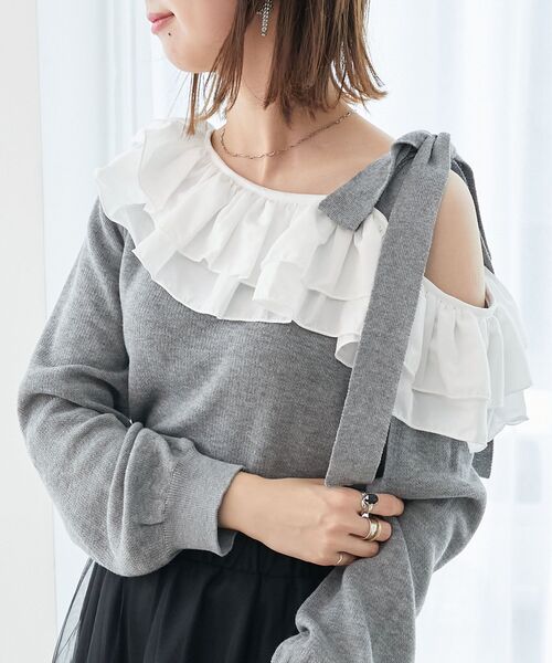 MAJESTIC LEGON（マジェスティックレゴン） ニット セーター フリル