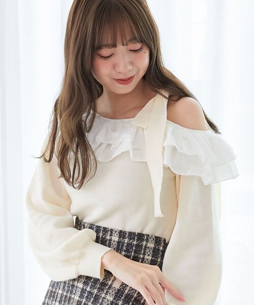 MAJESTIC LEGON（マジェスティックレゴン） ニット セーター フリル