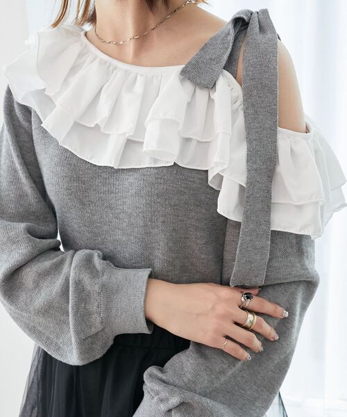 MAJESTIC LEGON（マジェスティックレゴン） ニット セーター フリル