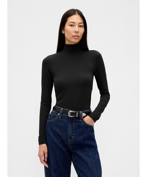FLAT HEAD タートルネック カットソー サイズ40 ブラック　サーマル GAP（ギャップ） tシャツ フェザーウェイト タートルネックカットソー