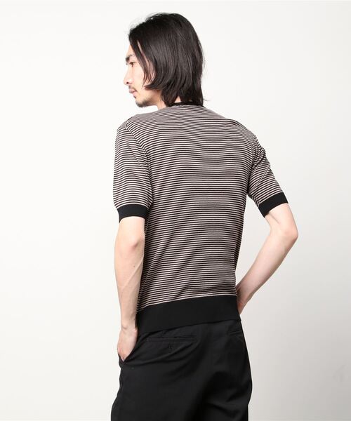 「BEAMS F」 半袖ニット 2 ブラック メンズ_画像3