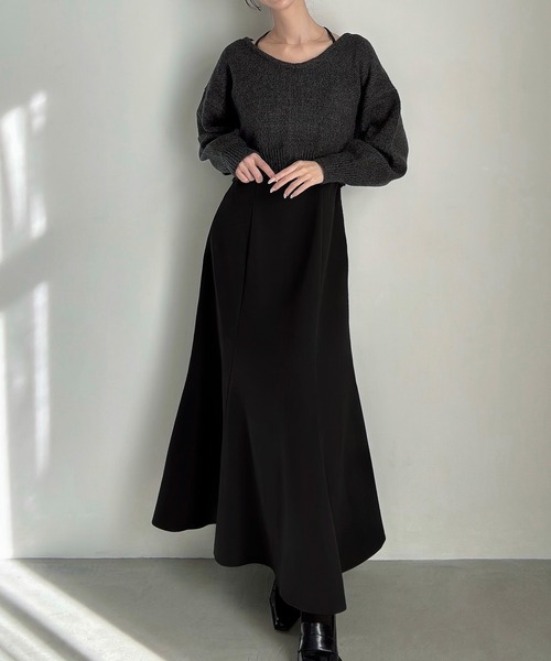 Meiru ワンピース ショートニット＋マーメイドキャミワンピースset