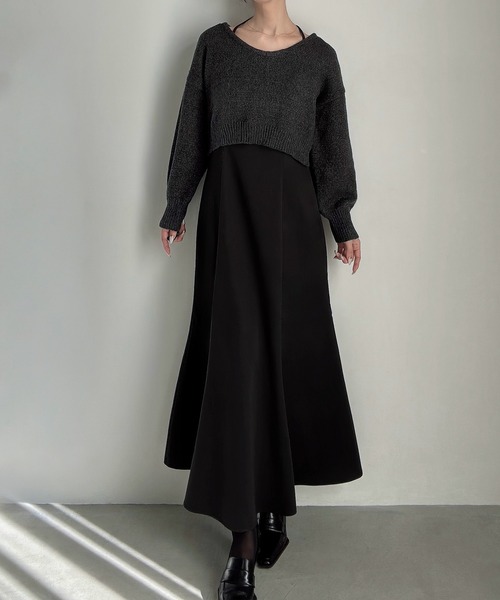 Meiru ワンピース ショートニット＋マーメイドキャミワンピースset