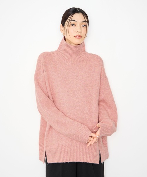 ニット セーター Idnes ふんわり上品 ヤクライクタートルネックニット