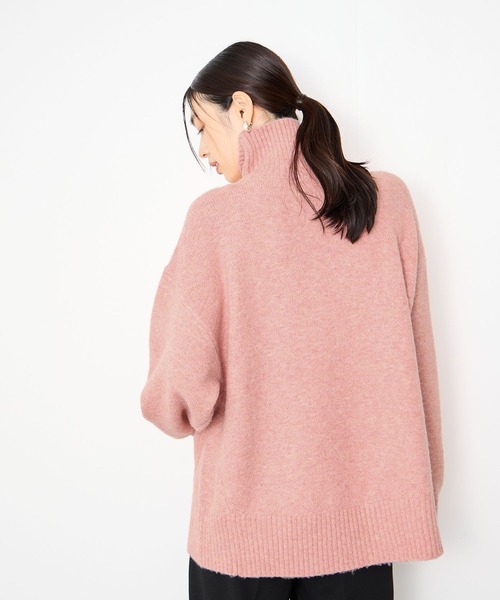 ニット セーター Idnes ふんわり上品 ヤクライクタートルネックニット