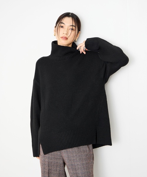 ニット セーター Idnes ふんわり上品 ヤクライクタートルネックニット