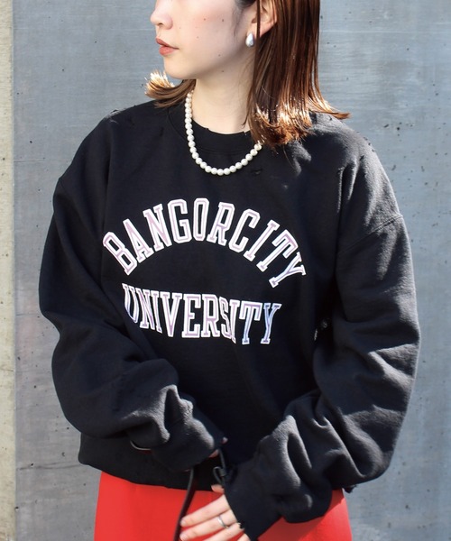 「SCREEN STARS」 スウェットカットソー M アッシュグレー レディース_画像7