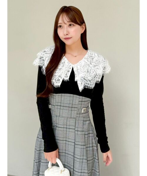 dazzlin レースケープバックルワンピース dazzlin（ダズリン） ワンピース レースケープバックルワンピース