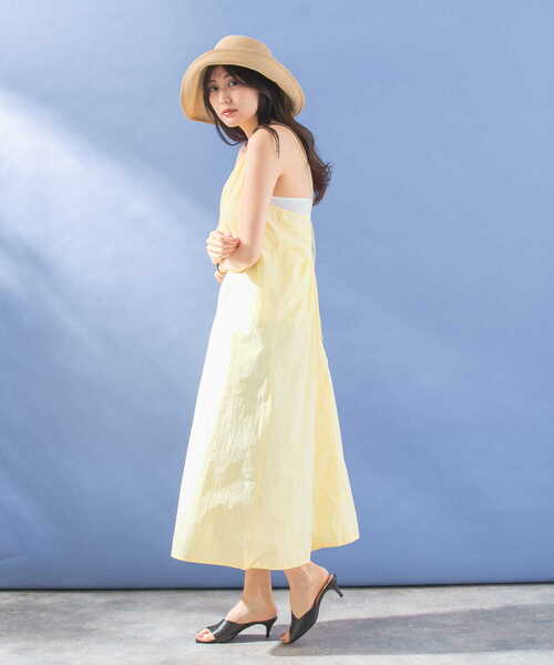 「le」 キャミソールワンピース FREE チャコールグレー レディース_画像4